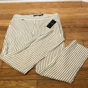 Brand new! Ralph Lauren pinstripe pants! Size 4! In winter Cream color!